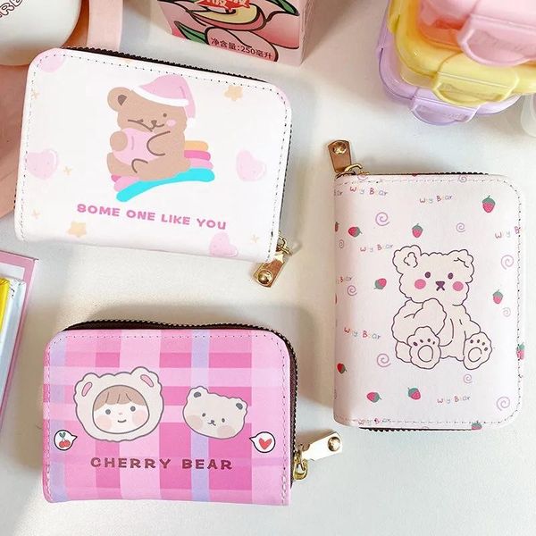 card holders short plaid wallet folding pack cute bear mini coin purse clutch holder cash organizer money bag kawaii portable pouch, Brown;gray
card holders short plaid wallet folding pack cute bear mini coin purse clutch holder cash organizer money bag kawaii portable pouch, Brown;gray