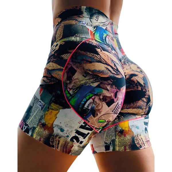 women's shorts high waist tight short sport pants summer fashion colorful printed fitness cycling, White;black
women's shorts high waist tight short sport pants summer fashion colorful printed fitness cycling, White;black