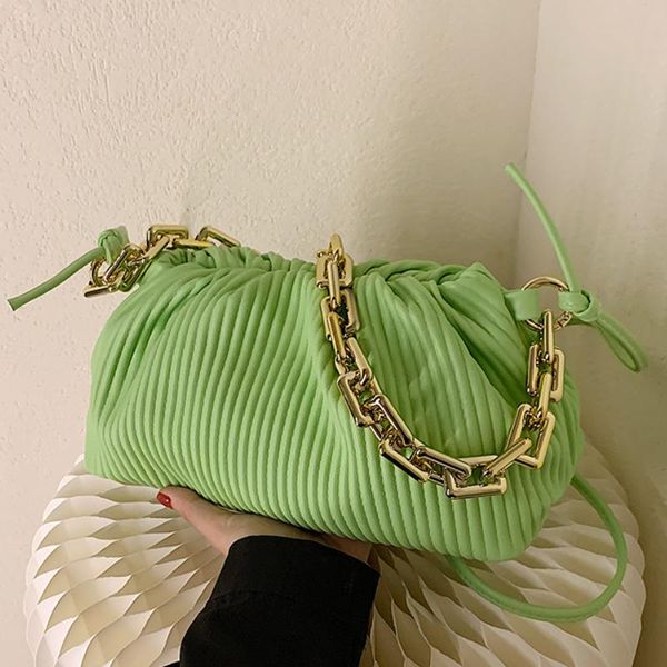 evening bags pleated thick chain underarm bag 2021 summer pu leather women's designer handbag large shoulder messenger
evening bags pleated thick chain underarm bag 2021 summer pu leather women's designer handbag large shoulder messenger
