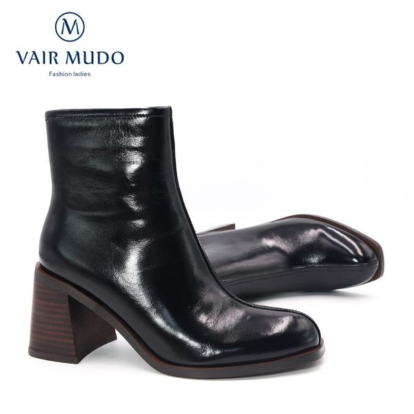 boots vair mudo ankle shoes high heels round toe elegant concise fashion footwear short plush wool autumn winter femaldx64, Black
boots vair mudo ankle shoes high heels round toe elegant concise fashion footwear short plush wool autumn winter femaldx64, Black