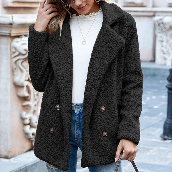 women's jackets faux fur coat fleece turndown collar overcoat 2021 female autumn winter women mid long plush jacket mujer chaqueta, Black;brown
women's jackets faux fur coat fleece turndown collar overcoat 2021 female autumn winter women mid long plush jacket mujer chaqueta, Black;brown