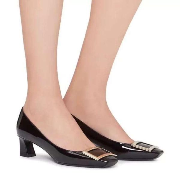 dress shoes 2021 designer buckles coarse high with square metal buckle paint single woman, Black
dress shoes 2021 designer buckles coarse high with square metal buckle paint single woman, Black