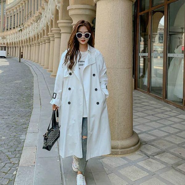 women's trench coats white double breasted loose casual bf coat british style elegant simple all-match chic thin korean for women fashi, Tan;black
women's trench coats white double breasted loose casual bf coat british style elegant simple all-match chic thin korean for women fashi, Tan;black