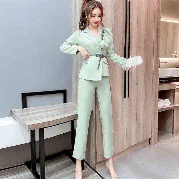 spring fashion women two piece sets office ol slim beading blazer + pants suit lady business elegant formal 210519, White
spring fashion women two piece sets office ol slim beading blazer + pants suit lady business elegant formal 210519, White