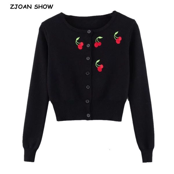 women's knits & tees spring french cherry embroidery knitted cardigan kawaii retro cropped sweater coat center buttons woman long, White
women's knits & tees spring french cherry embroidery knitted cardigan kawaii retro cropped sweater coat center buttons woman long, White