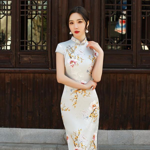 ethnic clothing long plus size 5xl elegant lady satin qipao print flower vestidos slim evening dress vintage button summer cheongsam, Red
ethnic clothing long plus size 5xl elegant lady satin qipao print flower vestidos slim evening dress vintage button summer cheongsam, Red