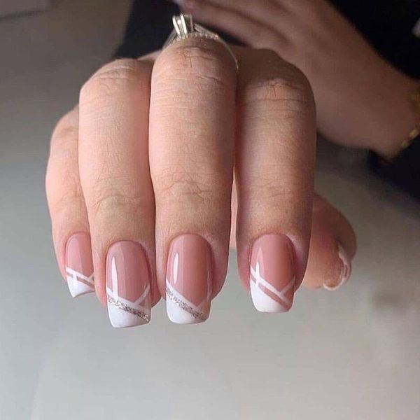 false nails 24pcs french glitter beveled clear short square fake nail art tips supplies for professionals artifical, Red;gold
false nails 24pcs french glitter beveled clear short square fake nail art tips supplies for professionals artifical, Red;gold