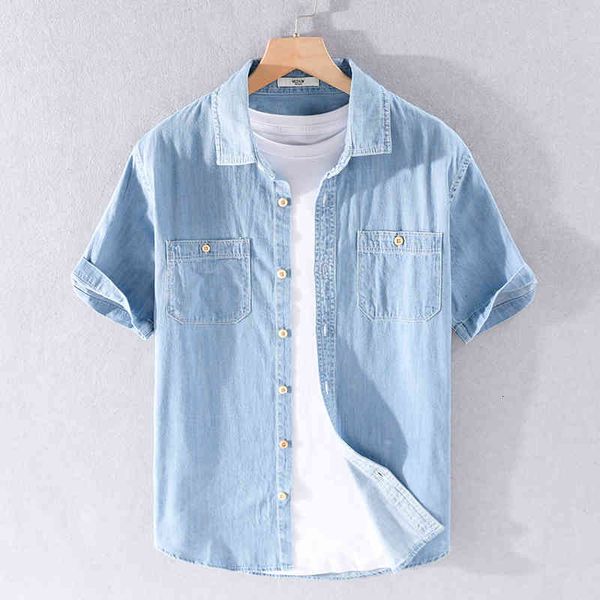 men's t-shirts summer short-sleeved casual denim simple trendy blue shirts for men brand pure cotton shirt mens chemise camisa 3pjw, White;black
men's t-shirts summer short-sleeved casual denim simple trendy blue shirts for men brand pure cotton shirt mens chemise camisa 3pjw, White;black