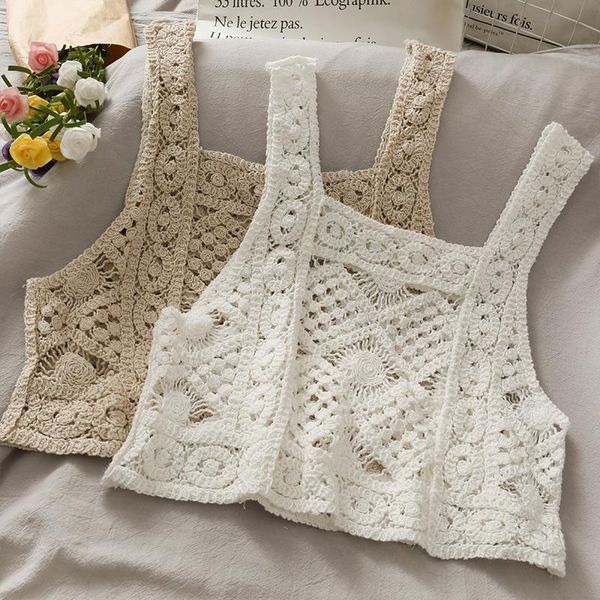 retro wild hollow crochet perspective camisole female 2021 summer short cropped umbilical small vest womens tide women's tanks & c, White
retro wild hollow crochet perspective camisole female 2021 summer short cropped umbilical small vest womens tide women's tanks & c, White