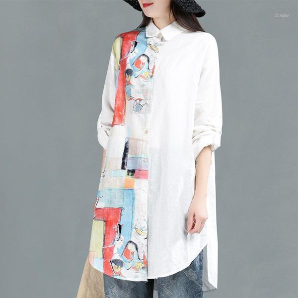 women's blouses & shirts cotton linen retro literary shirt spring print long sleeve white jacket cardigan women splicing casual mujer
women's blouses & shirts cotton linen retro literary shirt spring print long sleeve white jacket cardigan women splicing casual mujer