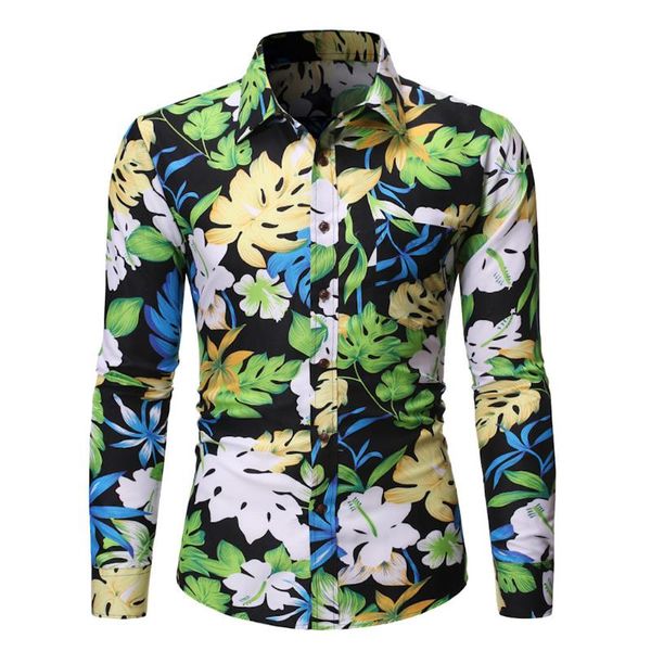 men's casual shirts green shirt spring slim printed long sleeve holiday beach male blouse camisas para hombre blusas l0401, White;black
men's casual shirts green shirt spring slim printed long sleeve holiday beach male blouse camisas para hombre blusas l0401, White;black