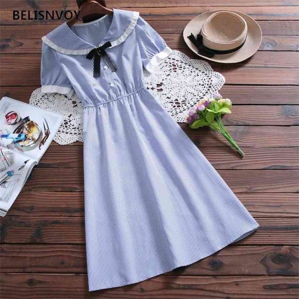 japanese preppy style summer vintage striped dress mori girl short sleeve women peter pan collar kawaii student clothing 210520, Black;gray
japanese preppy style summer vintage striped dress mori girl short sleeve women peter pan collar kawaii student clothing 210520, Black;gray