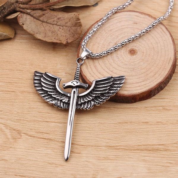 chains men necklaces chain winged sword pendants stainless steel hip hop necklace big long retro jewelry gifts for male, Silver
chains men necklaces chain winged sword pendants stainless steel hip hop necklace big long retro jewelry gifts for male, Silver