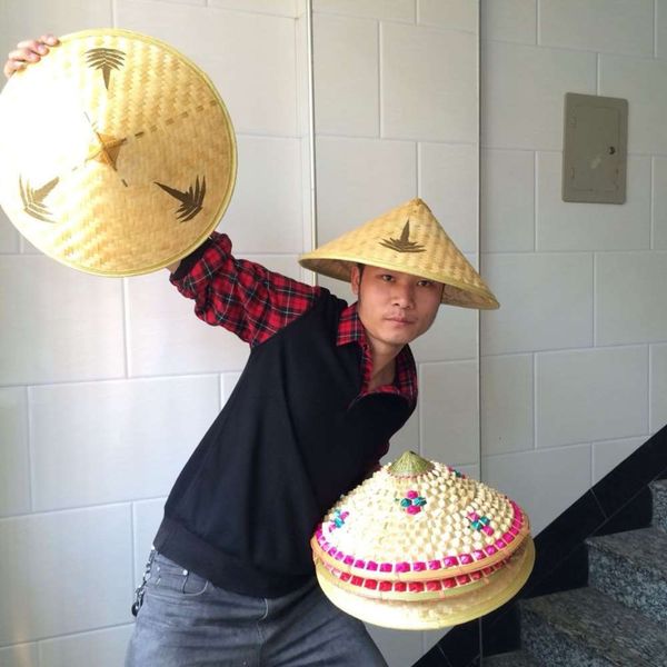 three leaf bamboo hat hand woven children's performance props square dance red army straw, Yellow
three leaf bamboo hat hand woven children's performance props square dance red army straw, Yellow