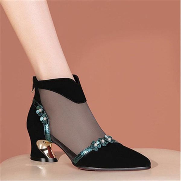 women mesh breathable sandals ankle boots for summer fashion mid heel pointed toe shoes hollow out back zip black 35-40
women mesh breathable sandals ankle boots for summer fashion mid heel pointed toe shoes hollow out back zip black 35-40