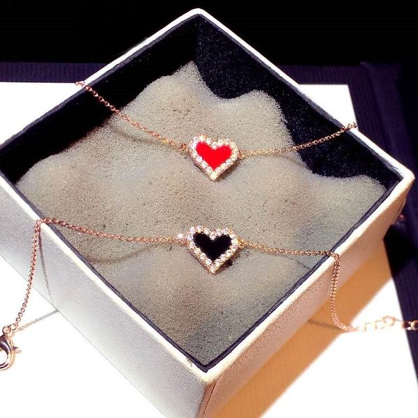 micro pave zircon red black heart bracelet for women classic fashion jewelry birthday gifts friend girlfriend charm bracelets, Golden;silver
micro pave zircon red black heart bracelet for women classic fashion jewelry birthday gifts friend girlfriend charm bracelets, Golden;silver