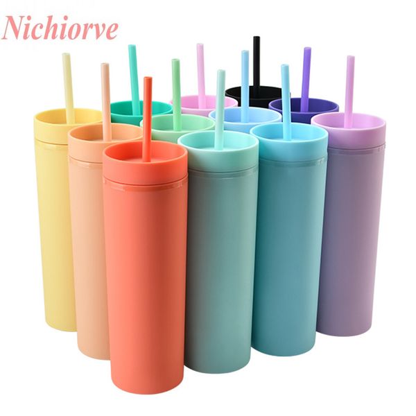 16oz acrylic tumblers matte colors double wall 500ml tumbler coffee drinking plastic sippy cup with lid straws
16oz acrylic tumblers matte colors double wall 500ml tumbler coffee drinking plastic sippy cup with lid straws
