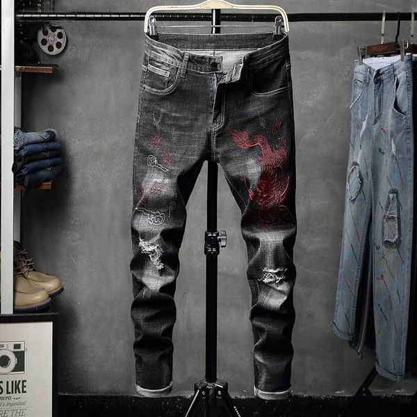 men painted jeans embroidery distressed patches denim casual fashionable pencil pants mid waist colorful, Blue
men painted jeans embroidery distressed patches denim casual fashionable pencil pants mid waist colorful, Blue