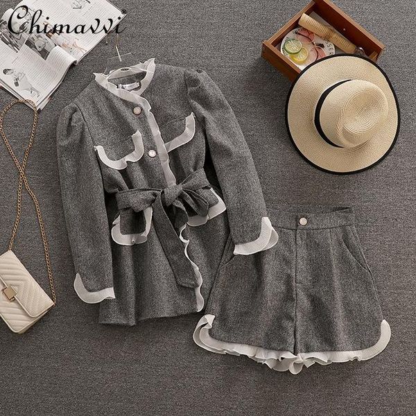 women's tracksuits set shorts and 2021 autumn long sleeve casual suit jacket high waist wide leg short pants woman 2 pieces chic, Gray
women's tracksuits set shorts and 2021 autumn long sleeve casual suit jacket high waist wide leg short pants woman 2 pieces chic, Gray