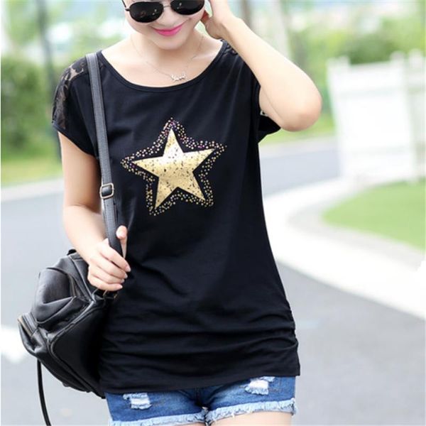 women's t-shirt diamond star t-shirts 2021 summer woman short sleeve rhinestone pentagon tshirt women plus size xxxl female tees, White
women's t-shirt diamond star t-shirts 2021 summer woman short sleeve rhinestone pentagon tshirt women plus size xxxl female tees, White
