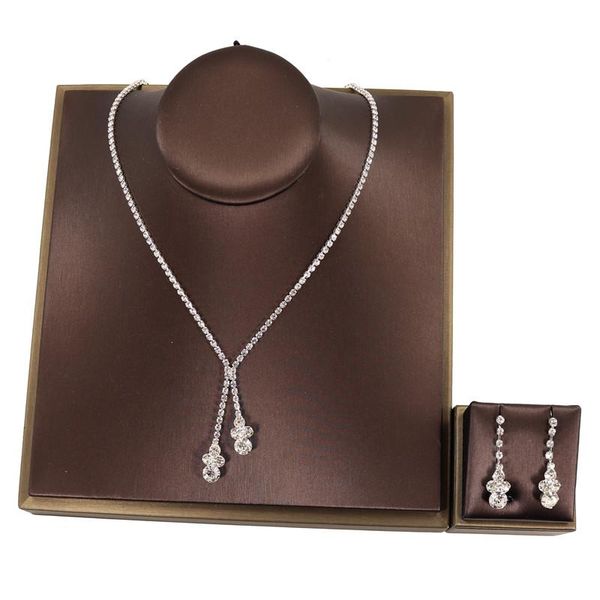 earrings & necklace fashion drop crystal jewelry set rhinestone for bridal bridesmaid wedding clothing accessories, Silver
earrings & necklace fashion drop crystal jewelry set rhinestone for bridal bridesmaid wedding clothing accessories, Silver