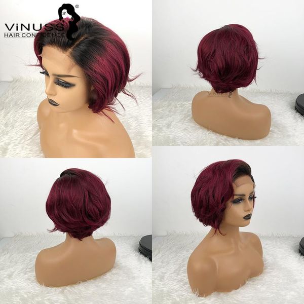 lace wigs ombre 1b/99j# left part 4x4 pixie cut wig human hair short bob closure brazilian glueless vinuss for women, Black;brown
lace wigs ombre 1b/99j# left part 4x4 pixie cut wig human hair short bob closure brazilian glueless vinuss for women, Black;brown