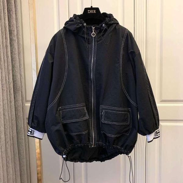 women's jackets open line decoration design loose foreign style leisure versatile hooded jacket fashion 2021 spring and autumn, Black;brown
women's jackets open line decoration design loose foreign style leisure versatile hooded jacket fashion 2021 spring and autumn, Black;brown