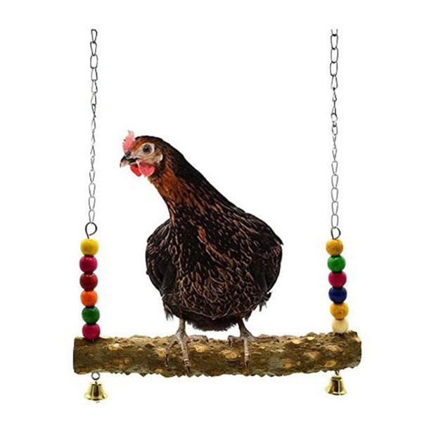 other bird supplies chicken perch wooden stand swing with bell chew toy for hens medium large birds parrots 
other bird supplies chicken perch wooden stand swing with bell chew toy for hens medium large birds parrots