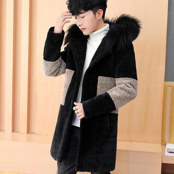 men's trench coats mens winter thick cashmere long overcoat fur collar warm coat hooded patchwork outwear u10, Tan;black
men's trench coats mens winter thick cashmere long overcoat fur collar warm coat hooded patchwork outwear u10, Tan;black