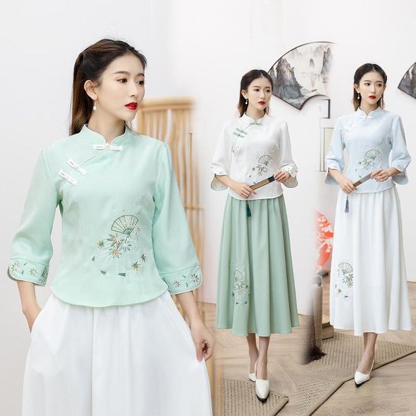 ethnic clothing spring product style ladies embroidered tang suit national slim cotton and linen blouse, Red
ethnic clothing spring product style ladies embroidered tang suit national slim cotton and linen blouse, Red