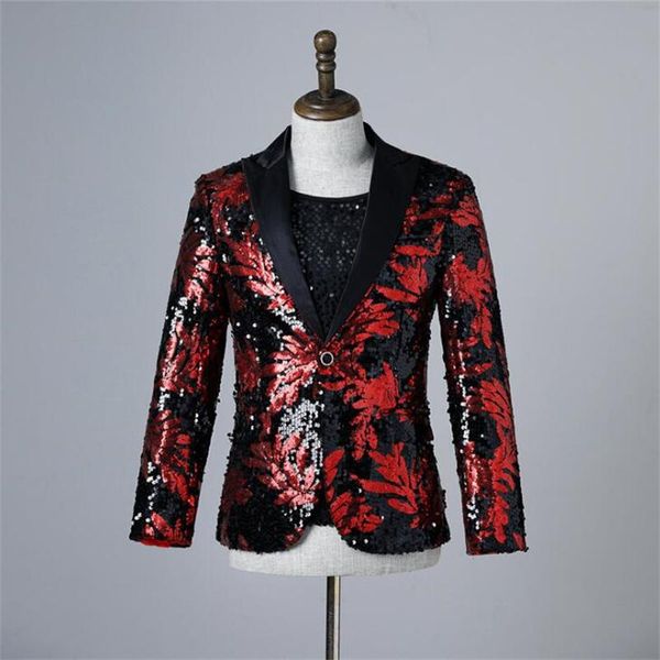 men's suits & blazers black red sequins mens embroidered three-dimensional flower jacket singer stage performance terno jaquetas clothe, White;black
men's suits & blazers black red sequins mens embroidered three-dimensional flower jacket singer stage performance terno jaquetas clothe, White;black