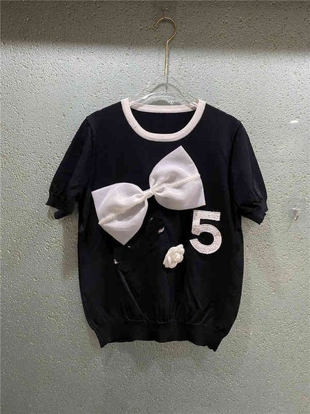 women's sweaters 305 spring summer crew neck regular short sleeve panelled pullover fashion luxury qian cfv7, White;black
women's sweaters 305 spring summer crew neck regular short sleeve panelled pullover fashion luxury qian cfv7, White;black