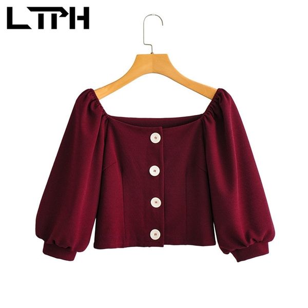 ltph french elegant short womens blouses single breasted slash neck shirt casual fashion puff sleeve shirts summer 210423, White
ltph french elegant short womens blouses single breasted slash neck shirt casual fashion puff sleeve shirts summer 210423, White