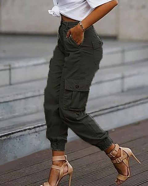 fashion women elegant solid pockets design casual cargo pants lady oversized plus size women's & capris, Black;white
fashion women elegant solid pockets design casual cargo pants lady oversized plus size women's & capris, Black;white
