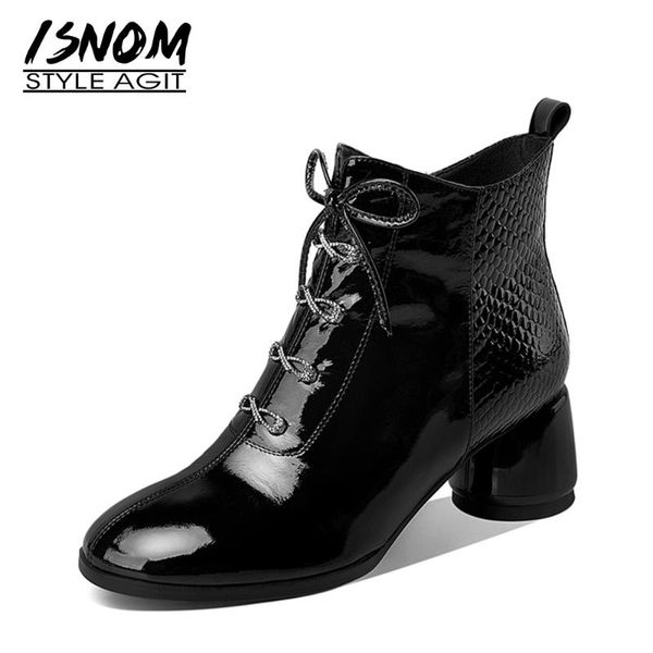 boots isnom women's genuine leather metal decoration round toe zip bowknot thick high heels booties ladies warm winter shoes, Black
boots isnom women's genuine leather metal decoration round toe zip bowknot thick high heels booties ladies warm winter shoes, Black