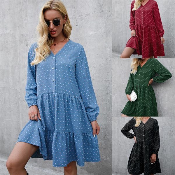 casual dresses plus size korean dot dress 2021 autumn for women fashion long sleeve party, Black;gray
casual dresses plus size korean dot dress 2021 autumn for women fashion long sleeve party, Black;gray