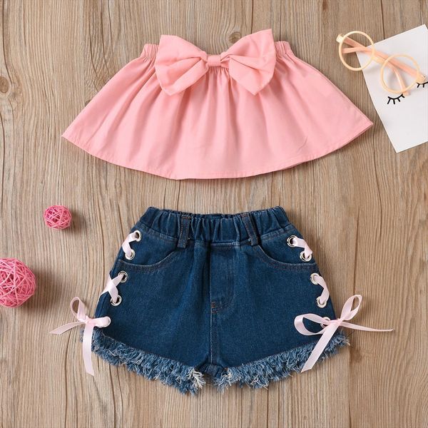 kids baby european and american solid bow chest strap denim shorts two piece set sweet wind cute girl 6m 3y, White
kids baby european and american solid bow chest strap denim shorts two piece set sweet wind cute girl 6m 3y, White
