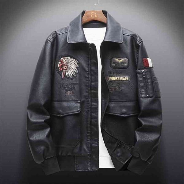 autumn men 's retro leather jackets embroidery outwear casual motorcycle pu jacket biker windbreaker multi-pockets 210923, Black
autumn men 's retro leather jackets embroidery outwear casual motorcycle pu jacket biker windbreaker multi-pockets 210923, Black