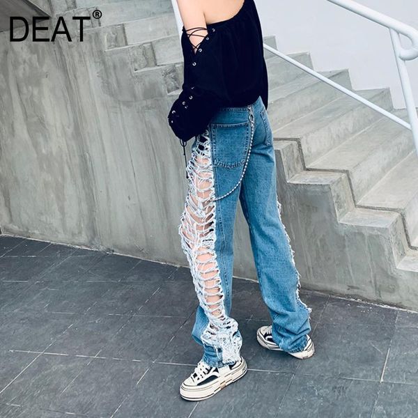 women's pants & capris deat 2021 high waist broken hole out washed denim spring and summer full length jeans fashion tide wm35405l, Black;white
women's pants & capris deat 2021 high waist broken hole out washed denim spring and summer full length jeans fashion tide wm35405l, Black;white