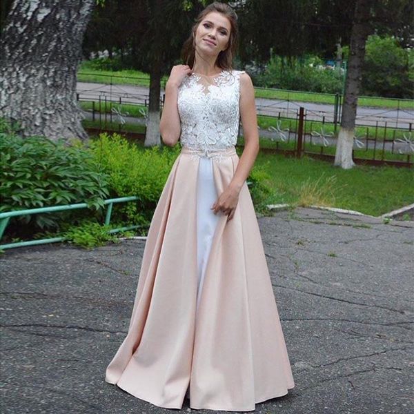 party dresses elegant a-line vestidos de graduacion contrast color nude satin ivory appliques long evening gowns formal prom dress, White;black
party dresses elegant a-line vestidos de graduacion contrast color nude satin ivory appliques long evening gowns formal prom dress, White;black