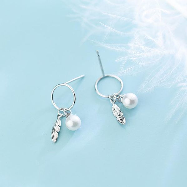 stud 100% 925 sterling silver elegant imitation pearl & feather charm earrings women authentic jewelry bijoux, Golden;silver
stud 100% 925 sterling silver elegant imitation pearl & feather charm earrings women authentic jewelry bijoux, Golden;silver