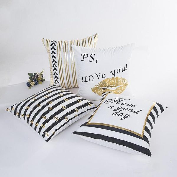 cushion/decorative pillow gold bronzing geometric stripe cushion covers super soft polyester white cover modern nordic decorative pillows ca 
cushion/decorative pillow gold bronzing geometric stripe cushion covers super soft polyester white cover modern nordic decorative pillows ca