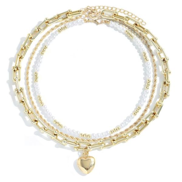 chains ladyfirsy trendy design heart pendant necklaces for women golden geometric punk wedding jewelry party accessories, Silver 
chains ladyfirsy trendy design heart pendant necklaces for women golden geometric punk wedding jewelry party accessories, Silver