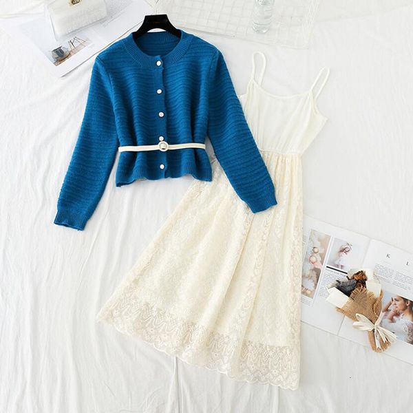 dresses autumn fashion knitted women two pieces elegant long sleeve sweater cardigan + lace sling set, Black;gray
dresses autumn fashion knitted women two pieces elegant long sleeve sweater cardigan + lace sling set, Black;gray