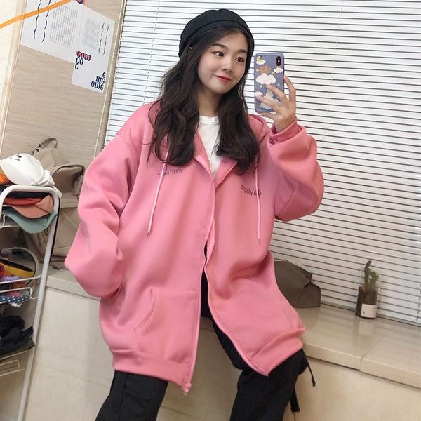 harajuku with hat hoodies women zipper kangaroo pocket casual loose solid color sweatshirt female 2021 fashion women's & sweatshirts, Black
harajuku with hat hoodies women zipper kangaroo pocket casual loose solid color sweatshirt female 2021 fashion women's & sweatshirts, Black