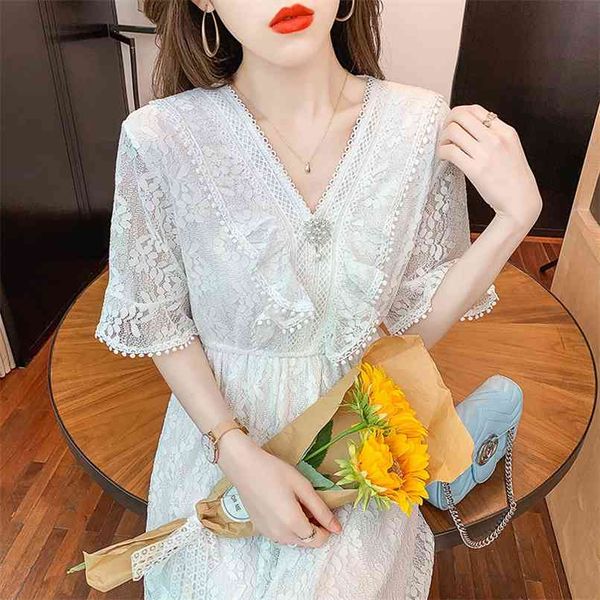 fashion women's dress summer embroidered lace v-neck slim and thin high-end temperament 210520, Black;gray
fashion women's dress summer embroidered lace v-neck slim and thin high-end temperament 210520, Black;gray
