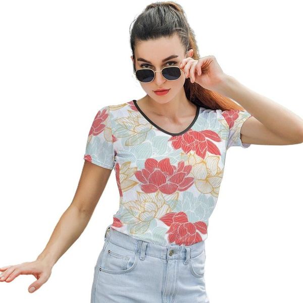 women's t-shirt lotus tee shirt pattern ladies t o neck trendy short sleeve casual polyester, White
women's t-shirt lotus tee shirt pattern ladies t o neck trendy short sleeve casual polyester, White
