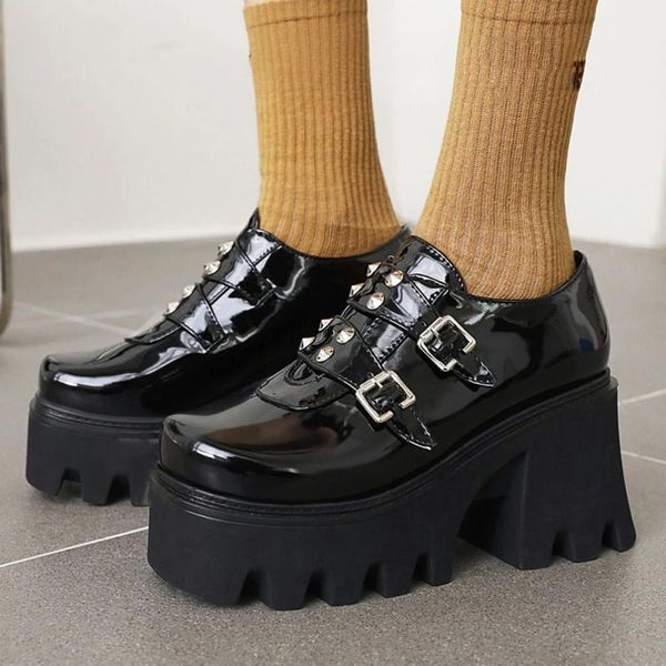 dress shoes women pumps autumn casual girl platform 2021 punk rivet solid color ankle buckle cool slip on thick high heels female shoe, Black
dress shoes women pumps autumn casual girl platform 2021 punk rivet solid color ankle buckle cool slip on thick high heels female shoe, Black