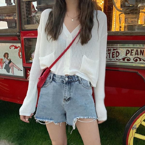 cardigan long sleeve knitted womens sweater women korean style sun protection shirt summer loose air conditioning jacket thin, White;black
cardigan long sleeve knitted womens sweater women korean style sun protection shirt summer loose air conditioning jacket thin, White;black