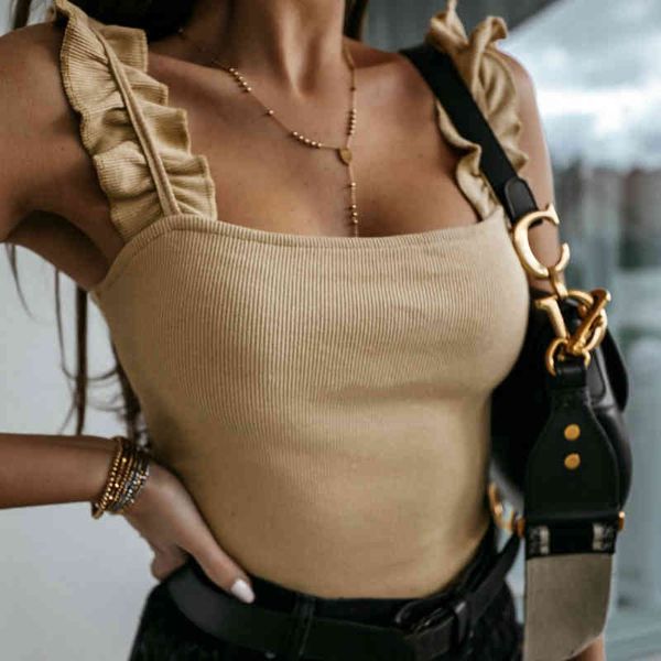 women casual suspender sleeveless solid color women's elegant slim high street fashion holiday tank 210413, White
women casual suspender sleeveless solid color women's elegant slim high street fashion holiday tank 210413, White